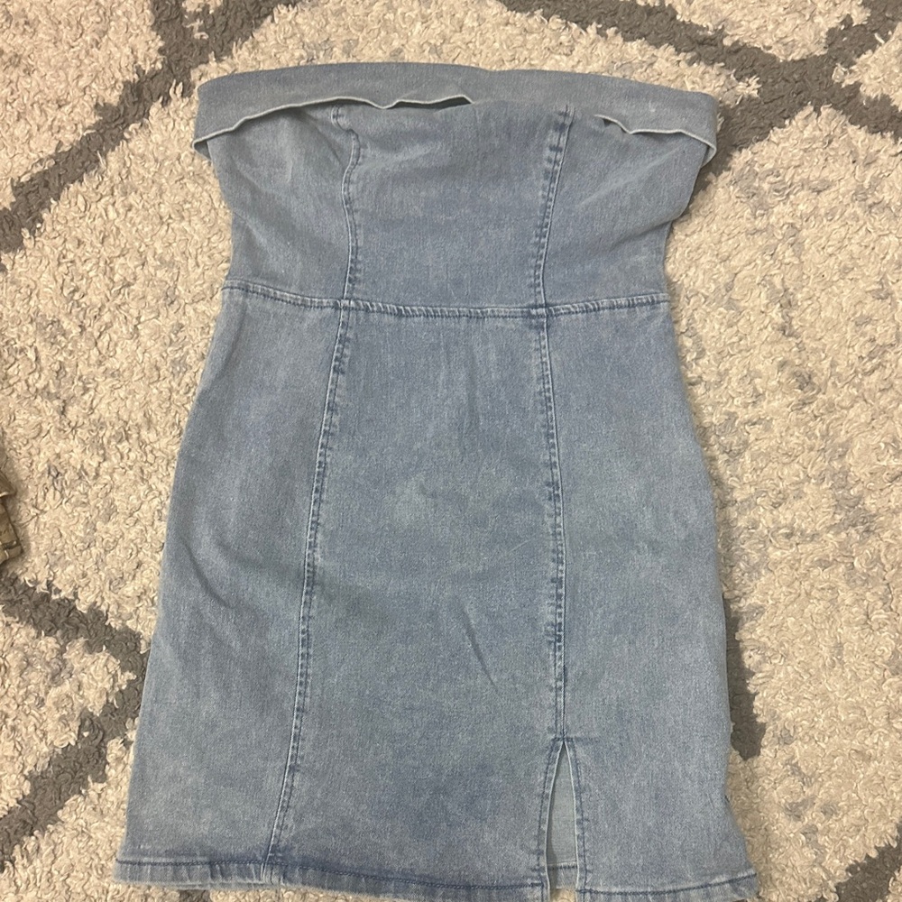 Denim Strapless Dress
